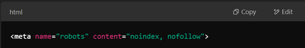 Blocking a page using the meta robots tag