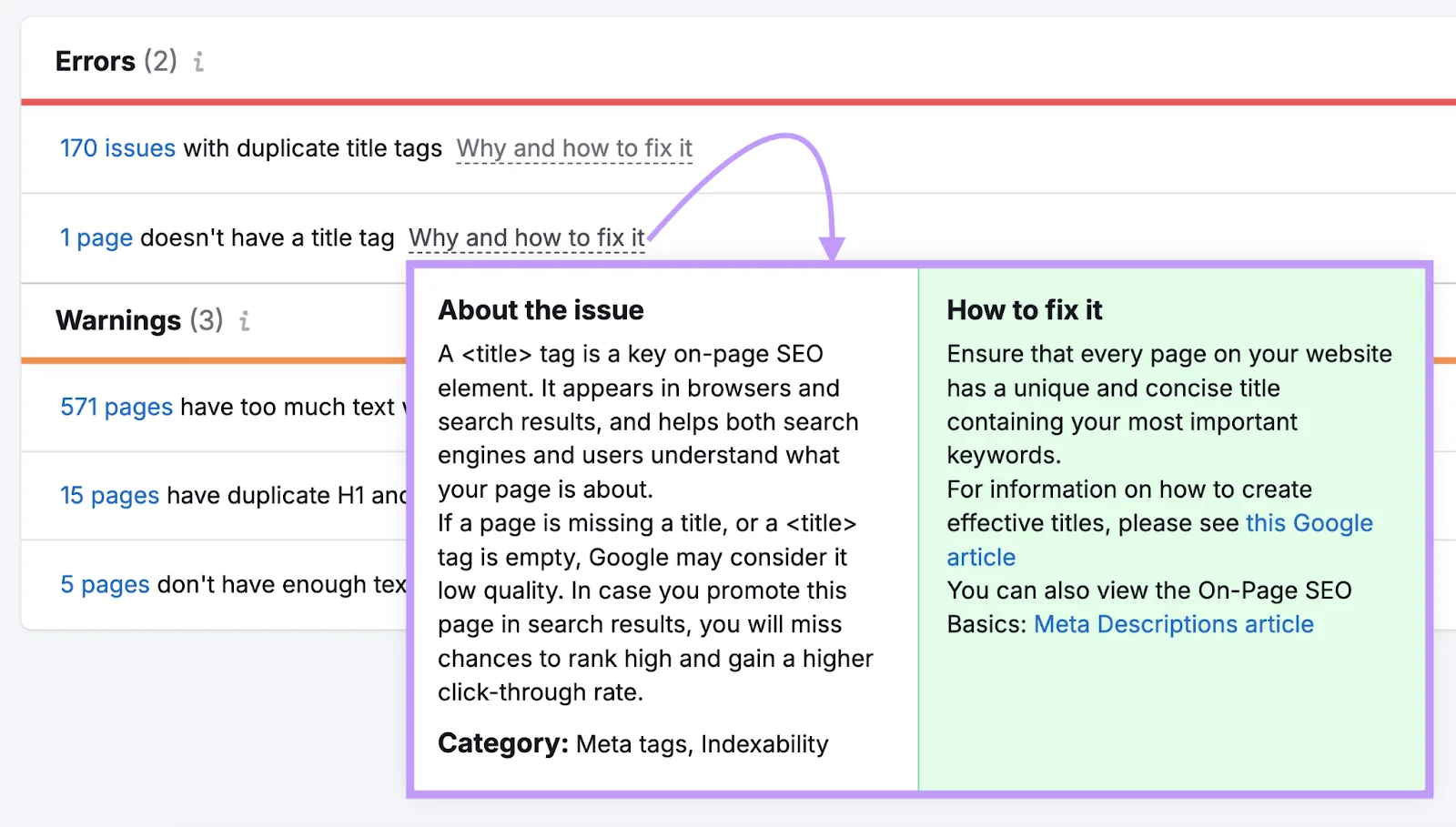Missing Title Tags