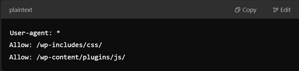 Modify robots.txt to Allow CSS and JS Files